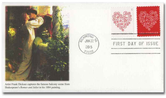 2015 First-Class Forever Stamp - Love Series: White Forever Heart 100pcs - Forever