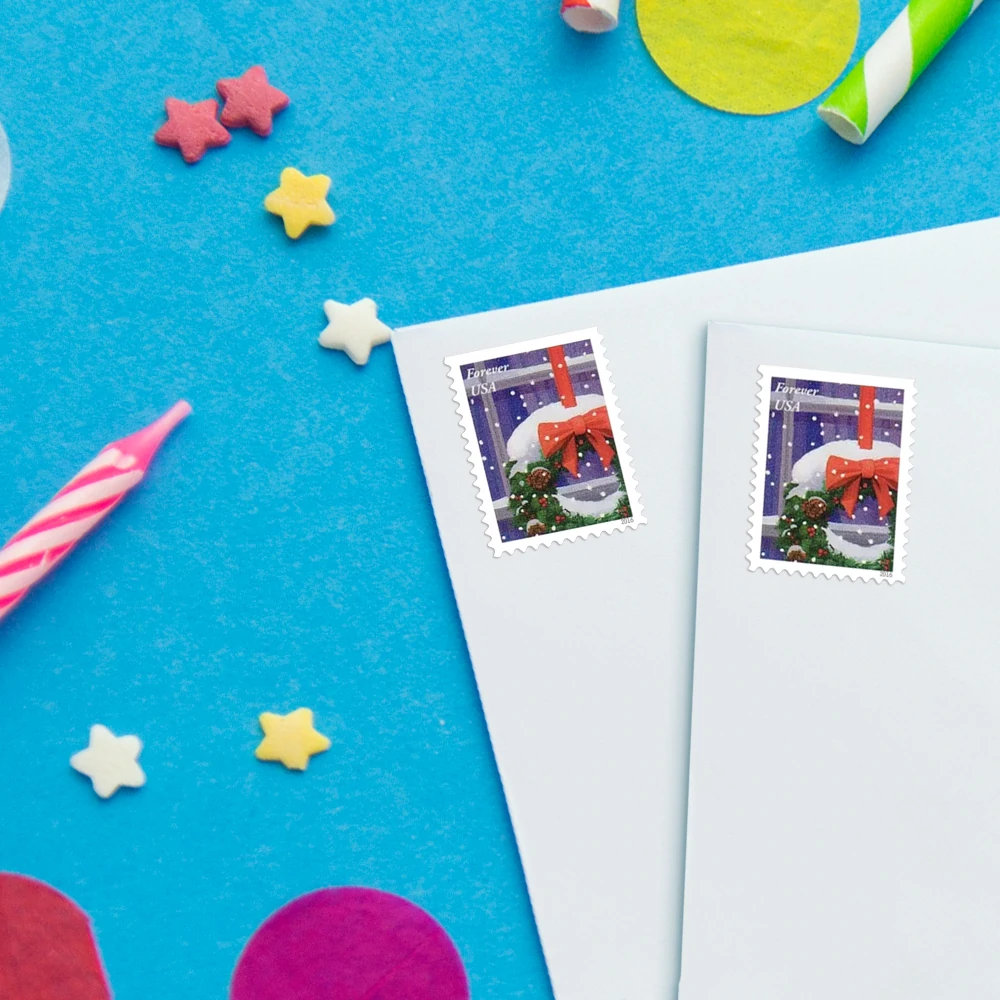 Postage Stamps Holiday Windows Christmas 100pcs