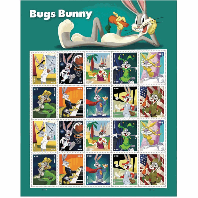 Celebrating Bugs Bunny forever stamps 100pcs - Forever