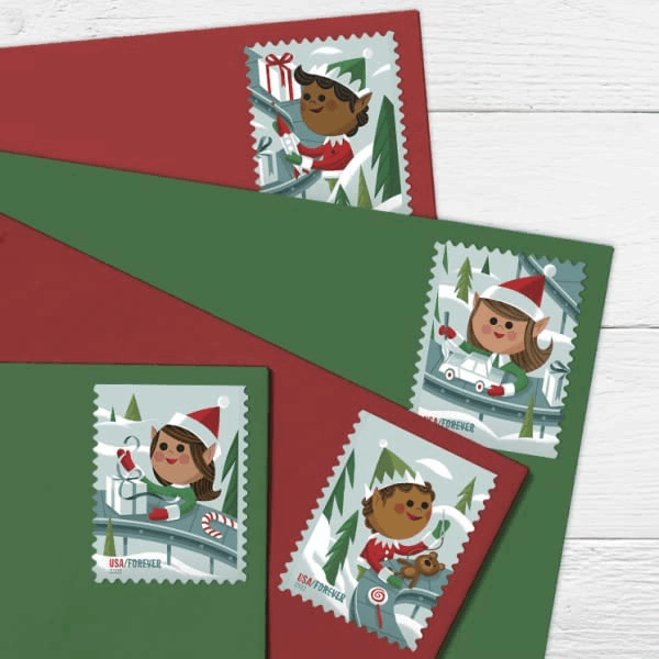 Forever Holiday Elves - Stamps (5 booklet, 100 stamps) - Forever