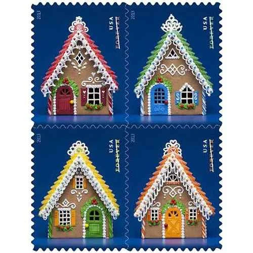 Gingerbread Houses Stamps 2013 Forever Stamps 100 pcs - Forever