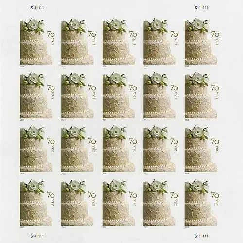 70¢ Wedding Cake 2014 Postage Stamps 100pcs - Forever