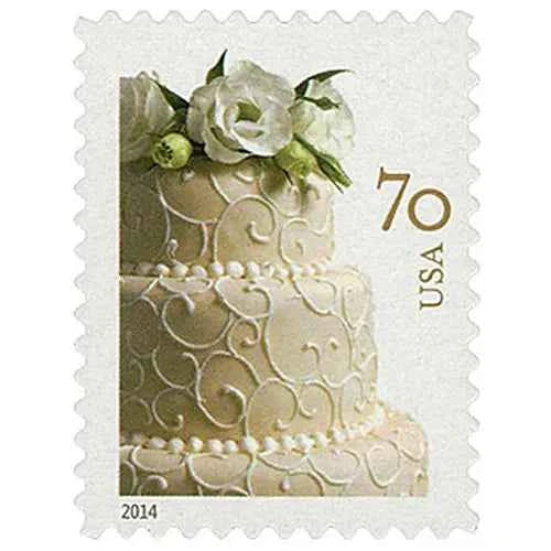 70¢ Wedding Cake 2014 Postage Stamps 100pcs - Forever