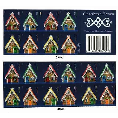 Gingerbread Houses Stamps 2013 Forever Stamps 100 pcs - Forever
