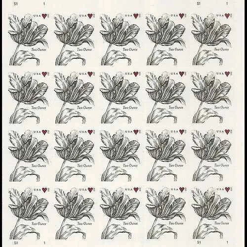Vintage Tulip Stamps 2015 Two-Ounce Forever Stamps 100pcs - Forever