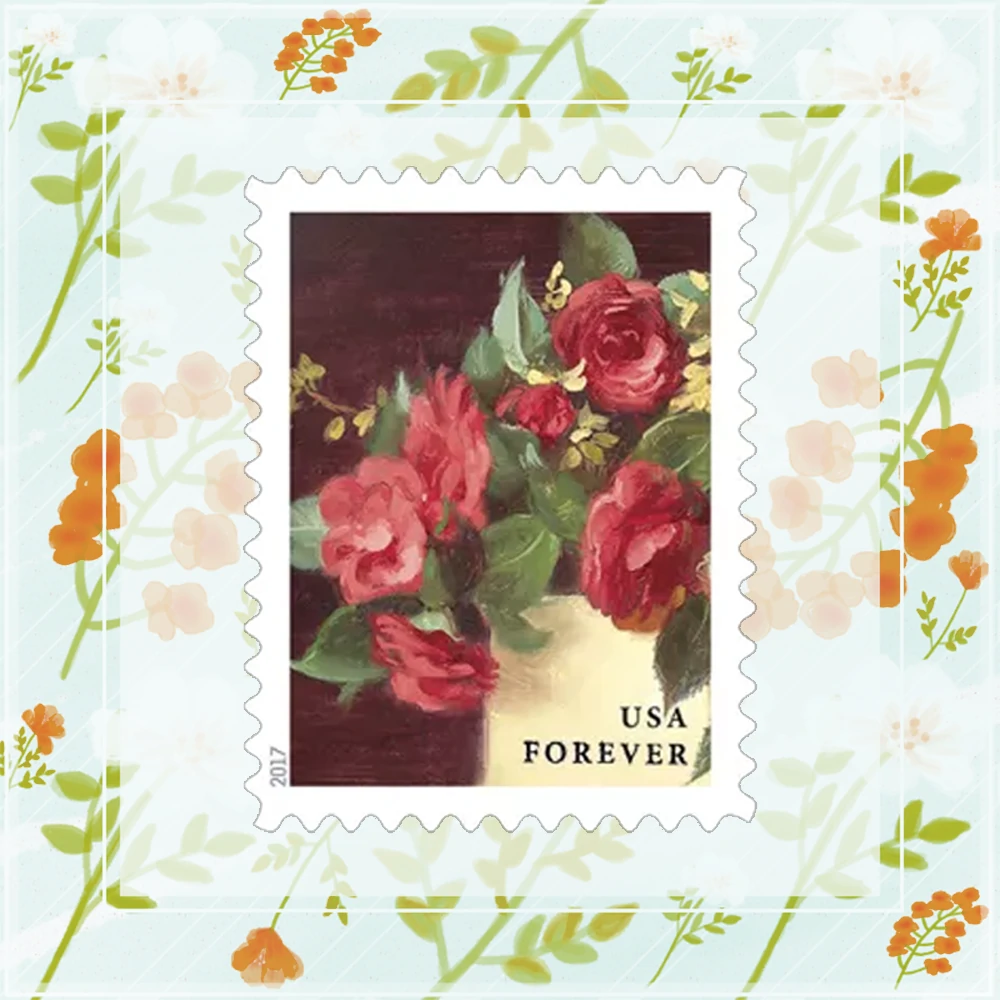 Garden Flowers Forever Stamps 2017 -100Pcs