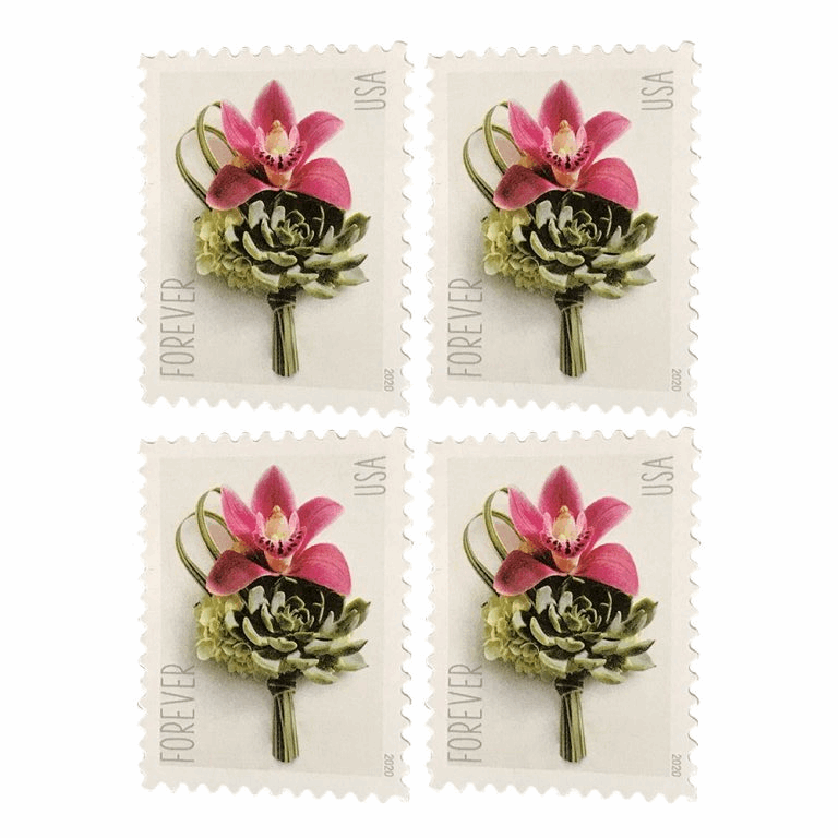Contemporary Boutonniere Postage Stamps sheet of 20(5 sheets 100pcs) - Forever