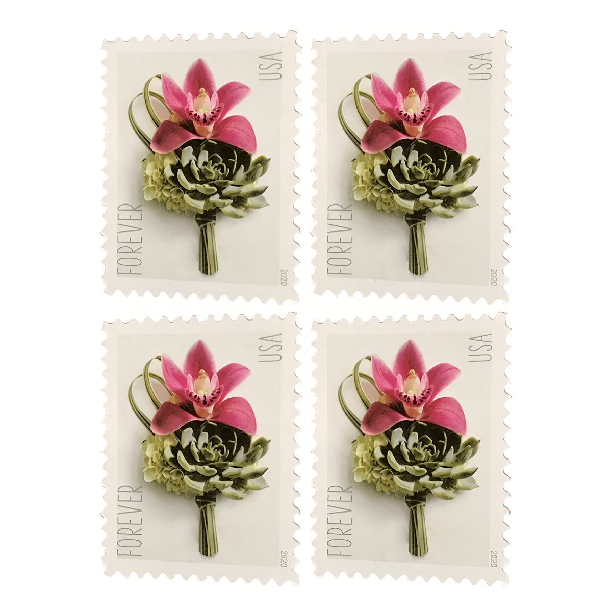Block of four Contemporary Boutonniere stamps