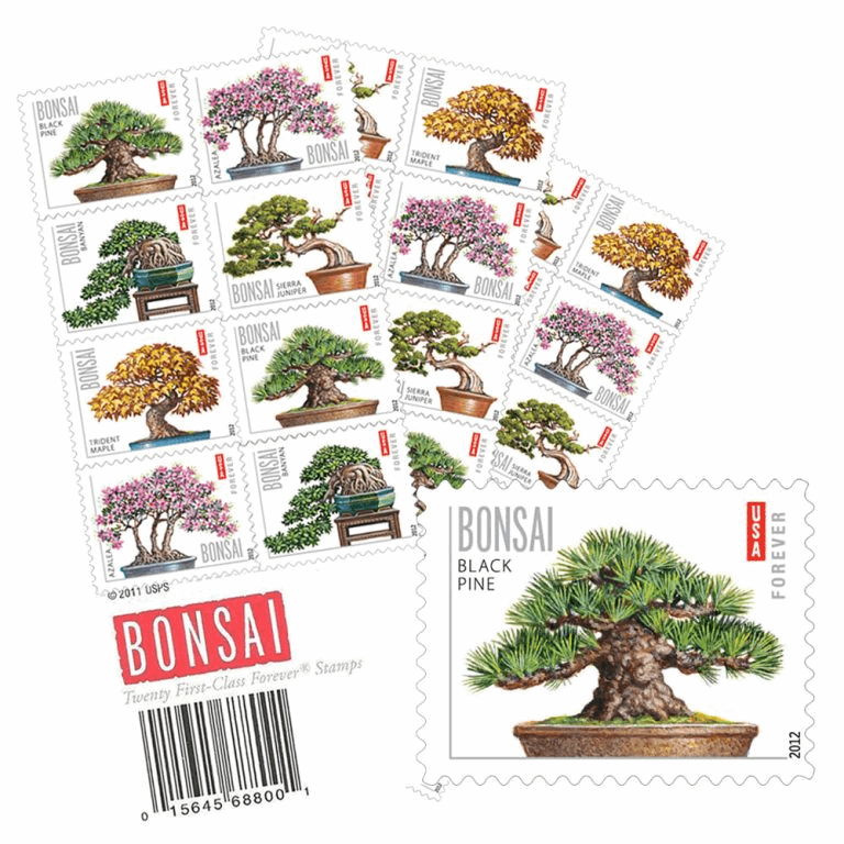 Postage Stamps Bonsai Trees (5 Sheets of 20)100pcs - Forever