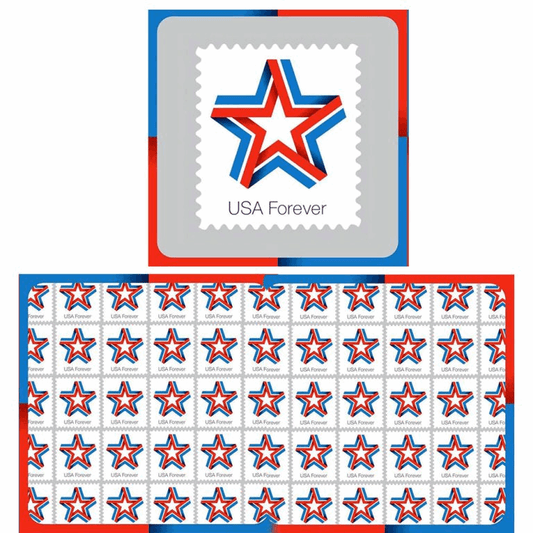 Star Ribbon Postage Stamps(5 Sheet 100pcs) - Forever