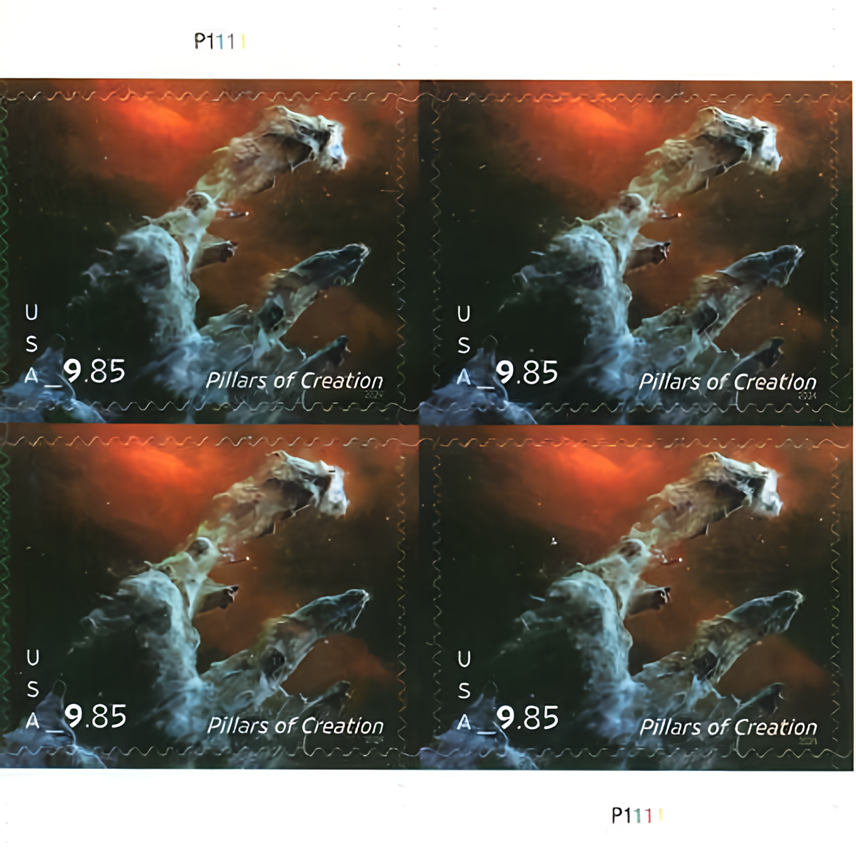 Block of four 2024 Pillars of Creation Priority Mail stamps