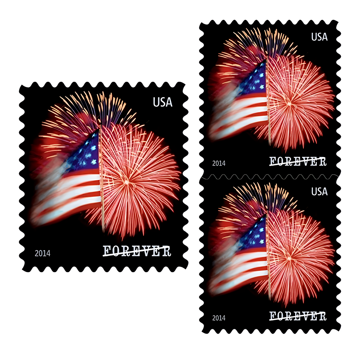 Three 2014 Star-Spangled Banner stamps