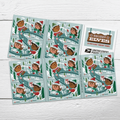 Forever Holiday Elves - Stamps (5 booklet, 100 stamps) - Forever