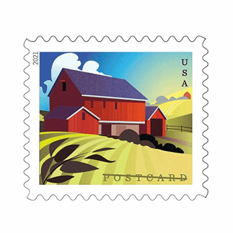 Barn Postcards Forever Stamps 2021 -100Pcs - Forever
