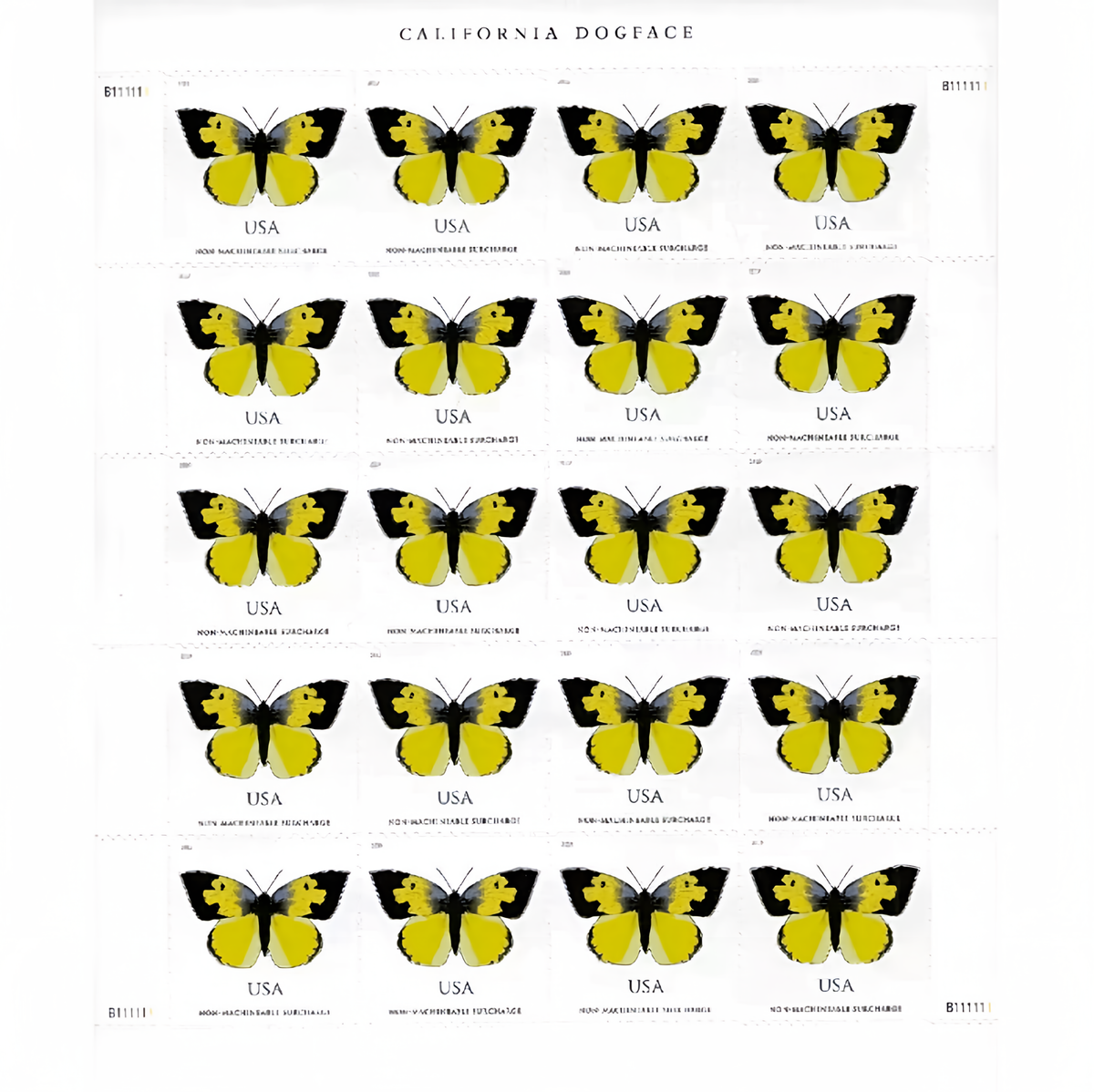 2019 California Dogface Butterfly stamps