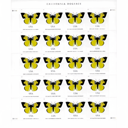 2019 California Dogface Butterfly stamps