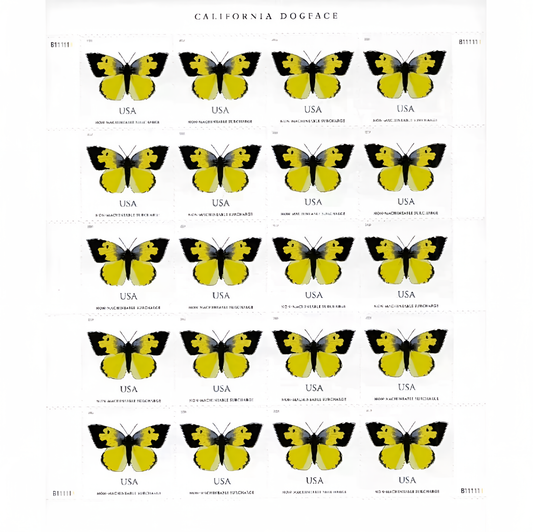 2019 California Dogface Butterfly stamps