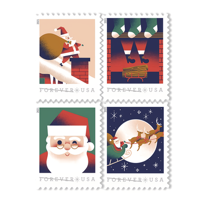 Four 2021 A Visit from St. Nick stamp designs