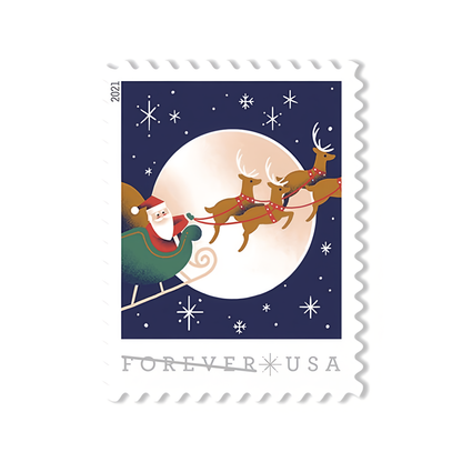 2021 A Visit from St. Nick sleigh stamp close-up