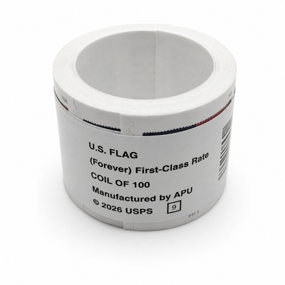 Additional product view showing the 2026 Flag Forever Stamps Rolls product