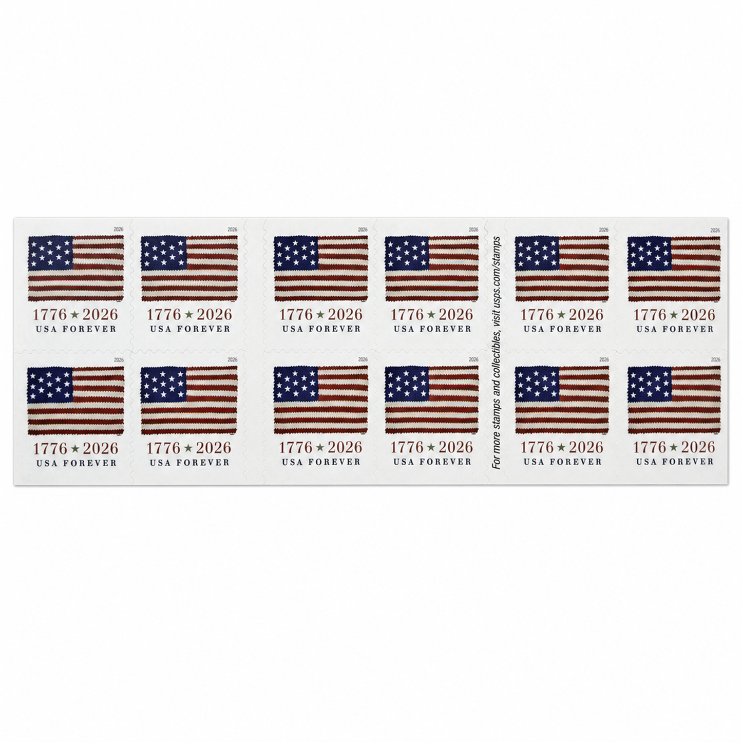 Additional product view showing the 2026 Flag Forever Stamps Rolls product