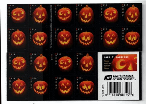 2016 Stamp - Jack-O-Lanterns 100pcs - Forever