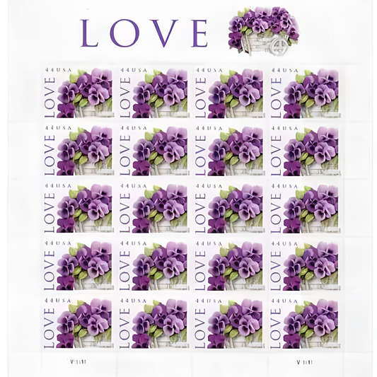 2010 Love: Pansies in a Basket 44¢ stamps