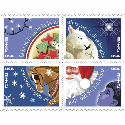 Postage Stamps Christmas Carols 100pcs - Forever