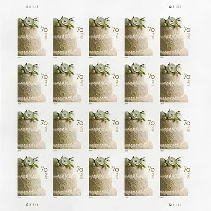 Sheet of 2014 Wedding Cake stamps
