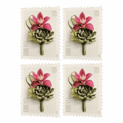 Contemporary Boutonniere Postage Stamps sheet of 20(5 sheets 100pcs) - Forever