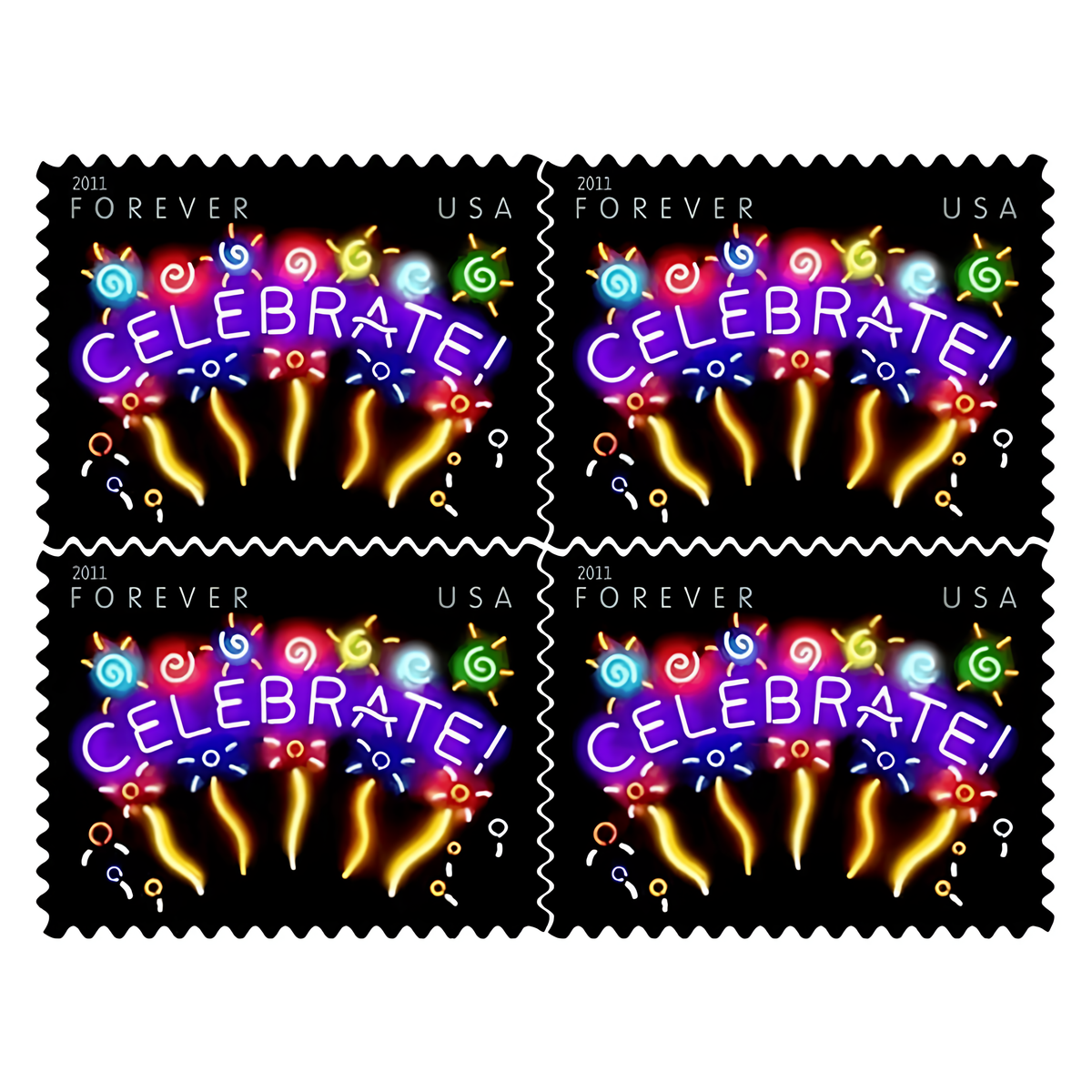 Block of four 2011 Celebrate Forever stamps