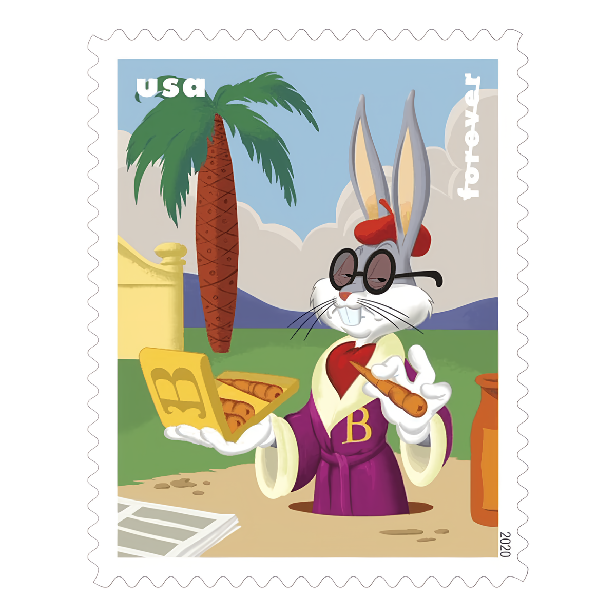 Bugs Bunny barber stamp close-up