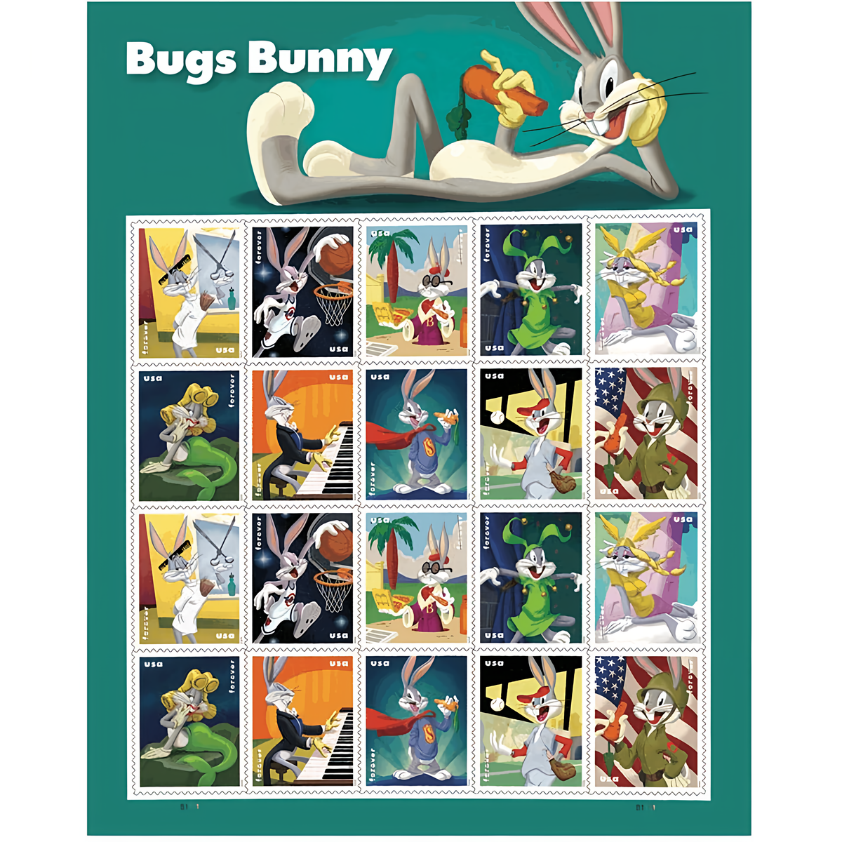 Bugs Bunny Forever stamp pane