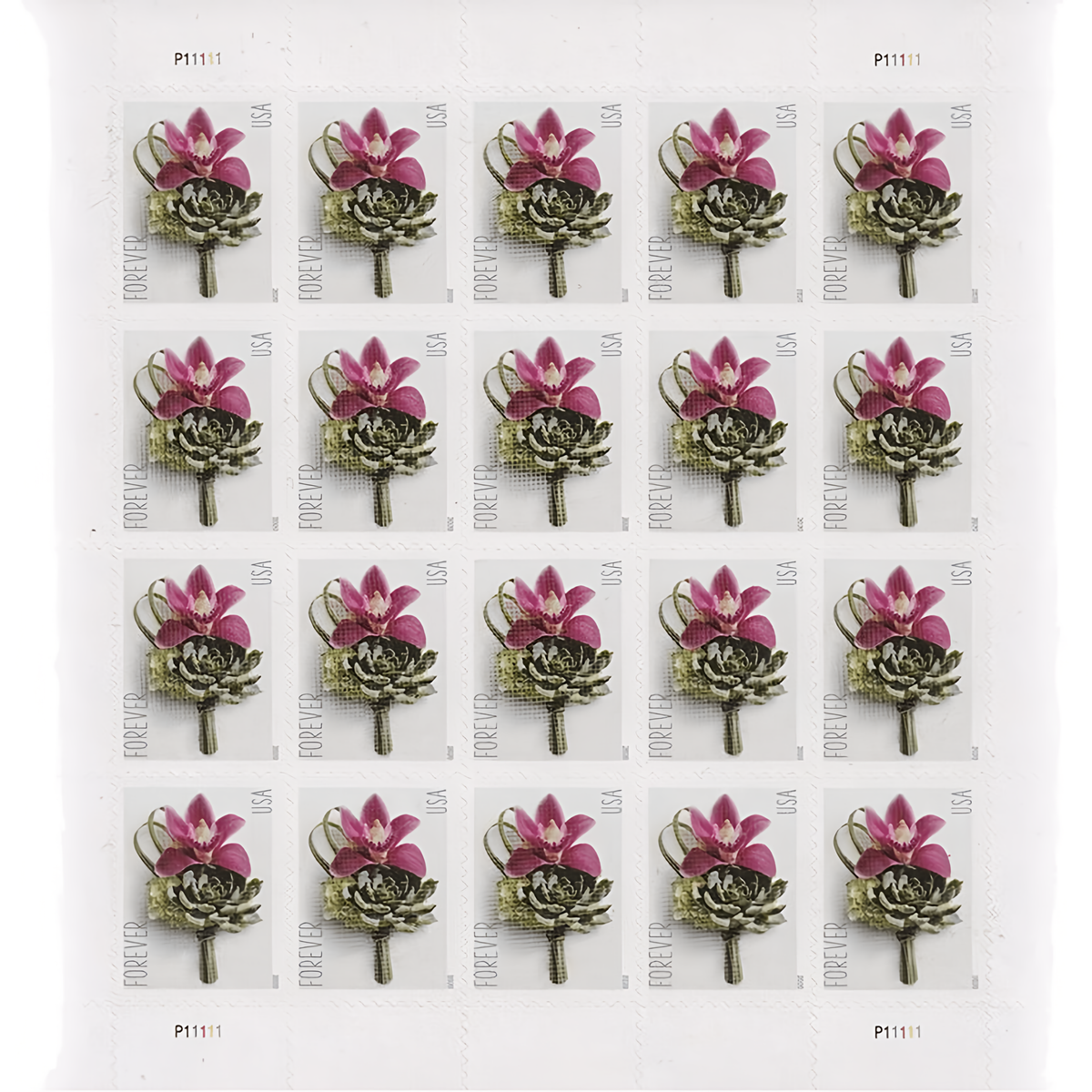 Sheet of Contemporary Boutonniere Forever stamps