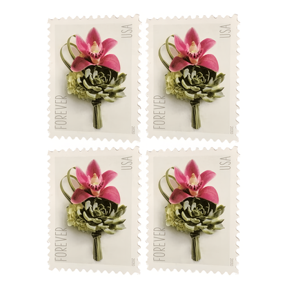 Block of four Contemporary Boutonniere stamps