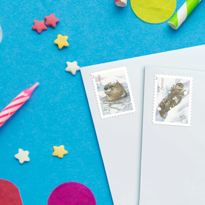 Otters In Snow (U.S. 2021) Forever Stamps 100 pcs