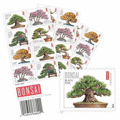 Postage Stamps Bonsai Trees (5 Sheets of 20)100pcs - Forever
