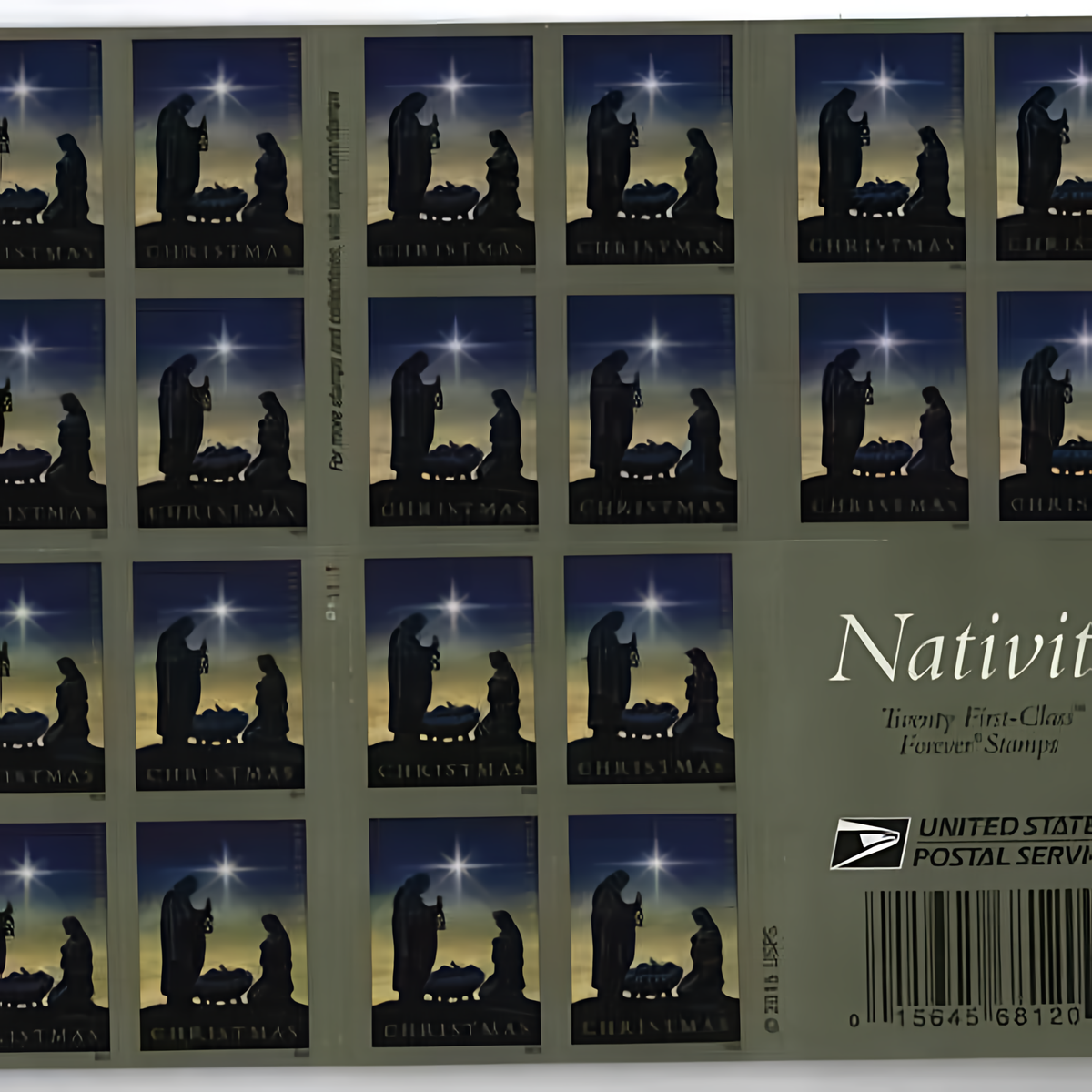 2016 Nativity stamp booklet pane and cover