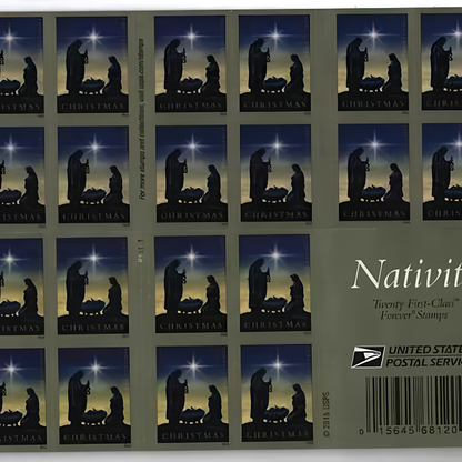 2016 Nativity stamp booklet pane and cover