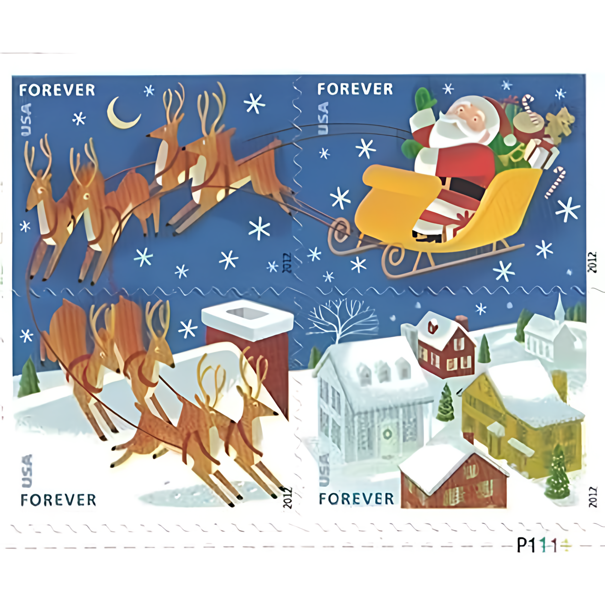 2012 Santa and Sleigh Forever stamps