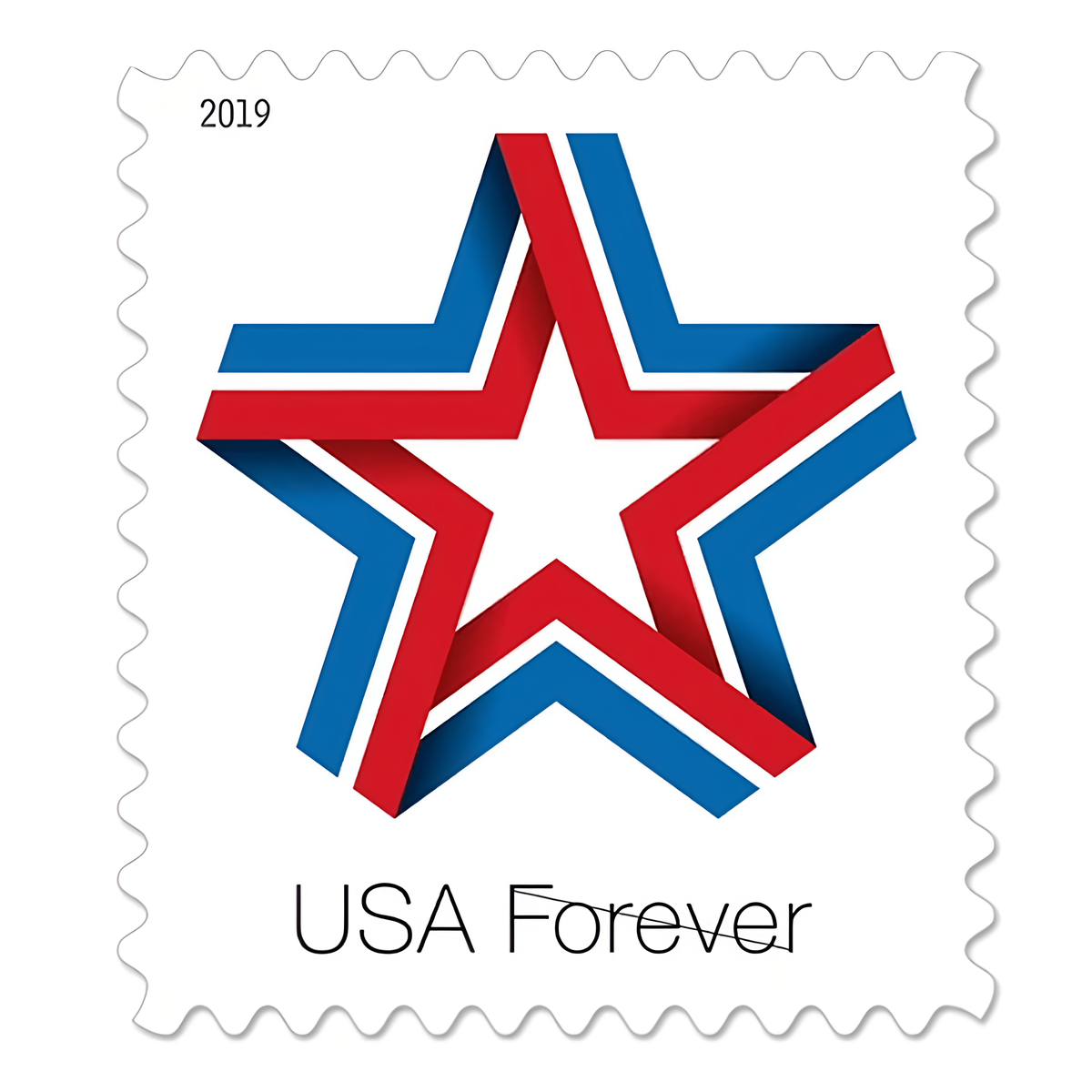 2019 Star Ribbon Forever stamp close-up