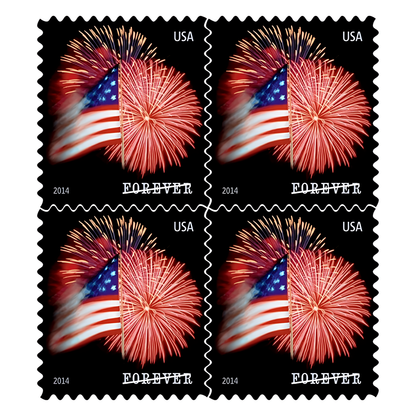Block of four 2014 Star-Spangled Banner stamps