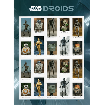2021 Star Wars Droids stamp pane