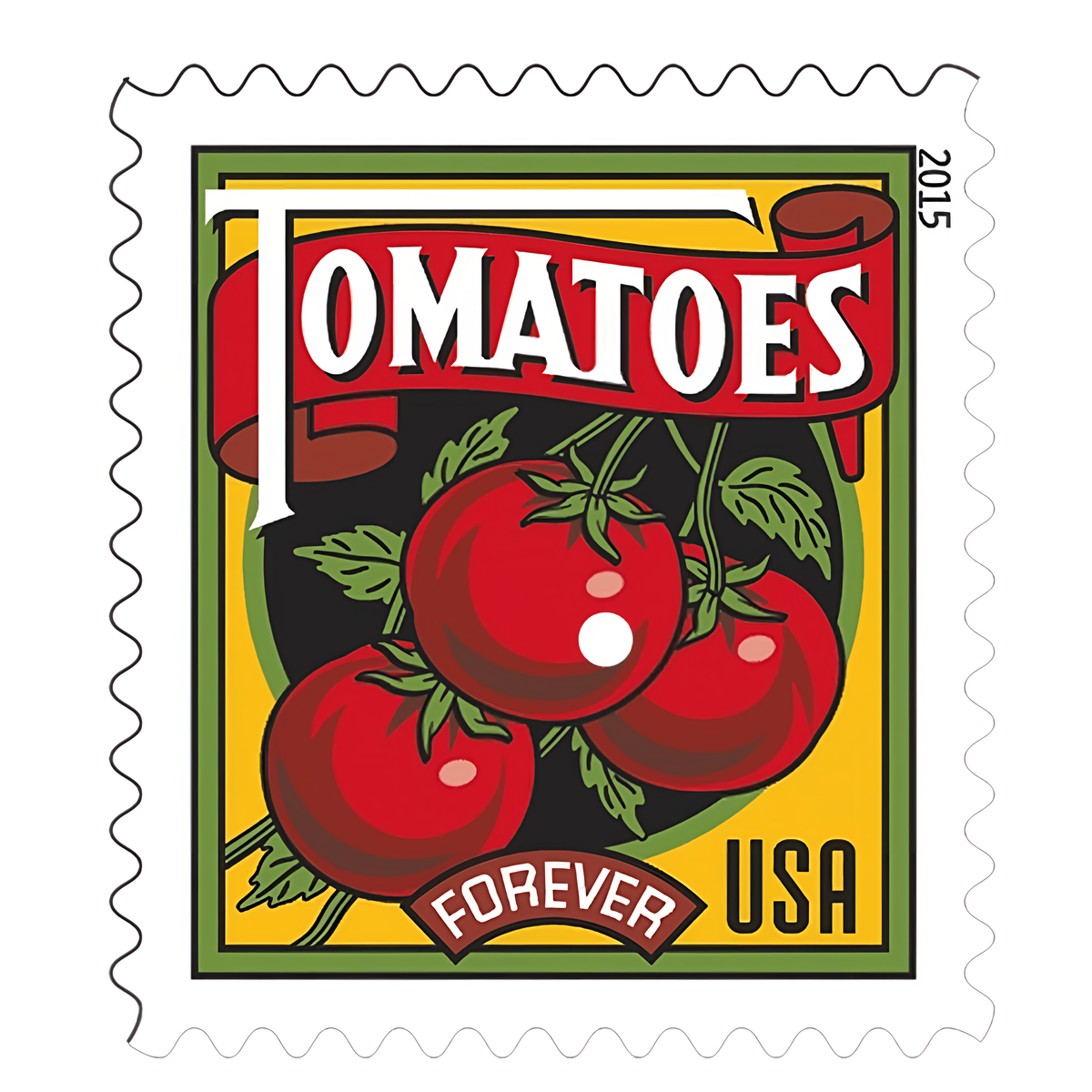 2015 Tomatoes Forever stamp close-up