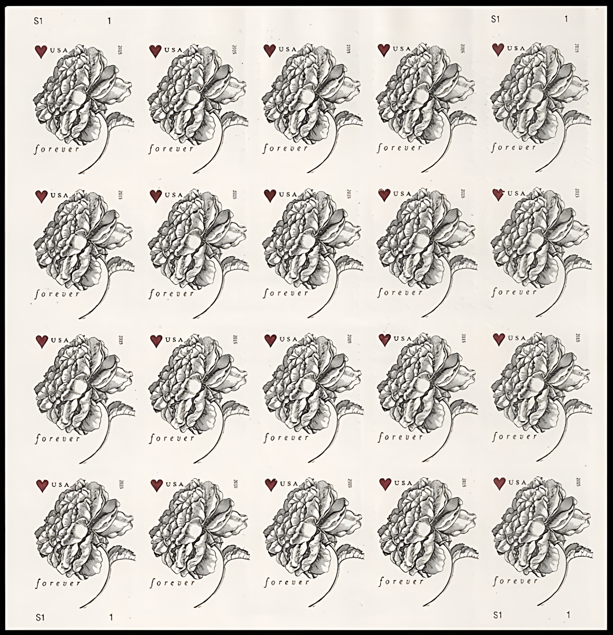 2015 Vintage Rose Forever stamps