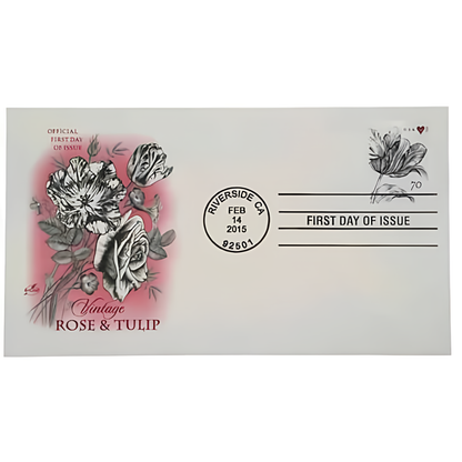 2015 Vintage Tulip stamp on a first-day-of-issue envelope