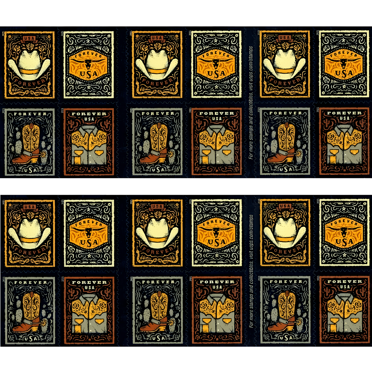 2021 Western Wear stamp booklet panes