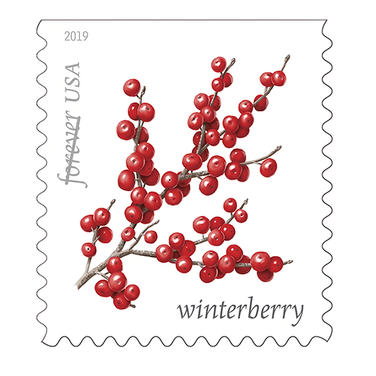 Winter Berries Forever stamps